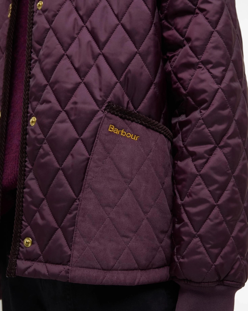 Barbour Marla quilted jacket black/cherry/dbrown/mtartan