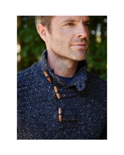FISHERMAN OUT OF IRELAND Fisherman Toggle sweater navy slate