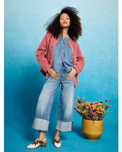 White Stuff Tammie chambray shirt mid denim