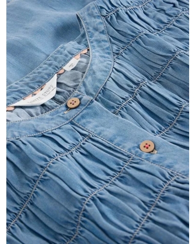 White Stuff Tammie chambray shirt mid denim
