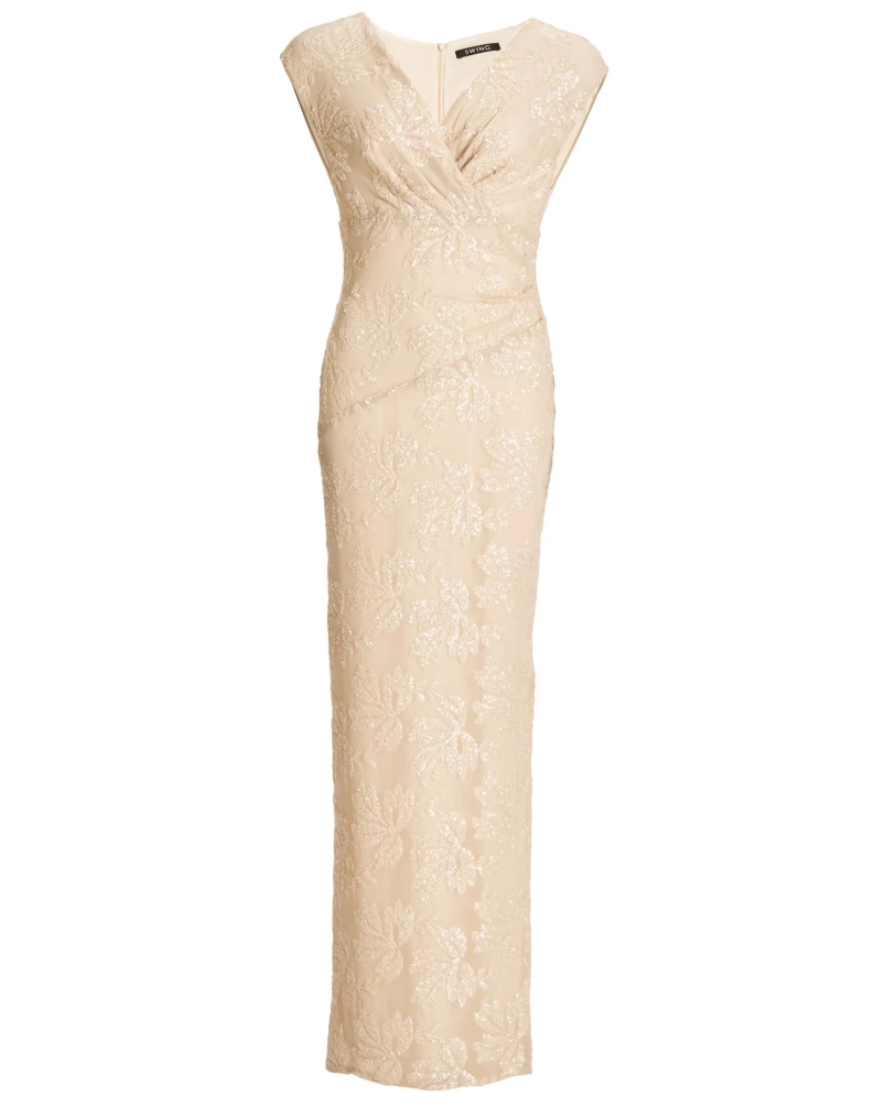 Swing Figure-hugging evening dress champgne beige
