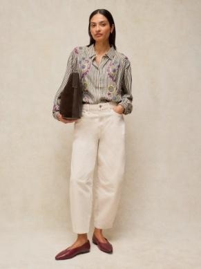 White Stuff Lena embroidered shirt ivory multi