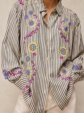 White Stuff Lena embroidered shirt ivory multi