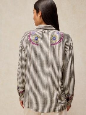 White Stuff Lena embroidered shirt ivory multi