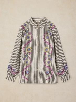 White Stuff Lena embroidered shirt ivory multi