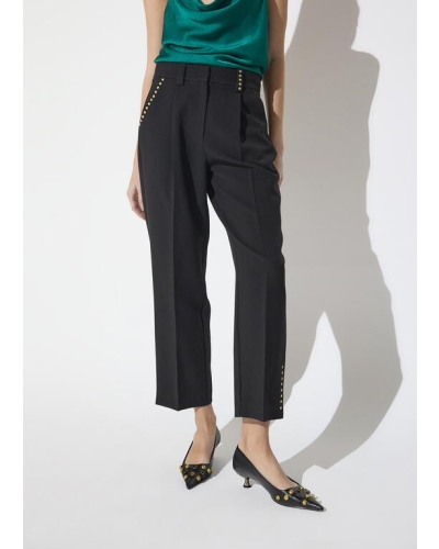 Lola Casademunt Cropped pants with studded details black