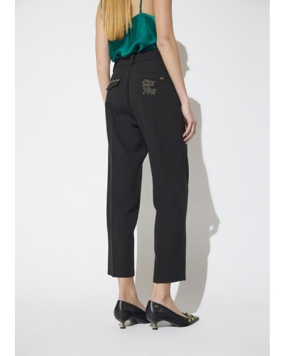 Lola Casademunt Cropped pants with studded details black