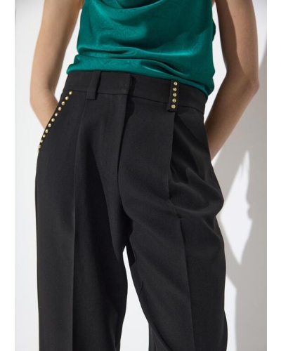 Lola Casademunt Cropped pants with studded details black