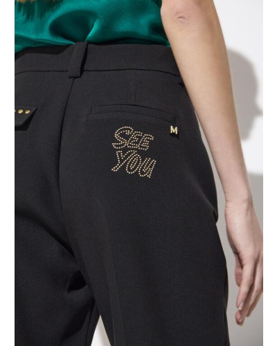 Lola Casademunt Cropped pants with studded details black