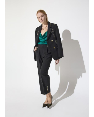 Lola Casademunt Cropped pants with studded details black