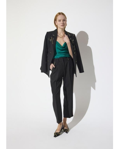 Lola Casademunt Cropped pants with studded details black