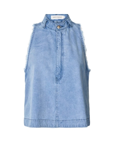 Rabens Saloner Faya halter top light washed denim
