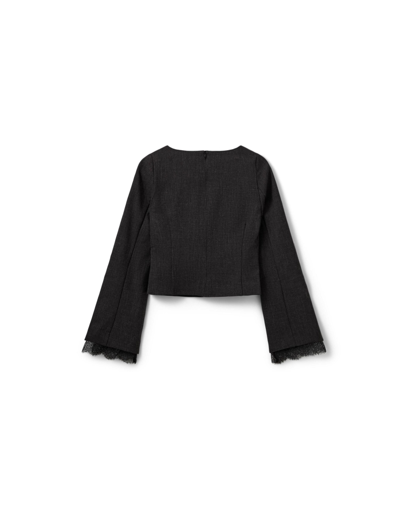 Sofie Schnoor Lacco suiting blouse dark grey melange