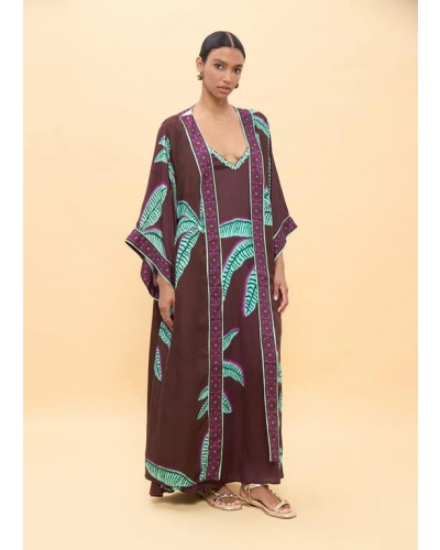 Lola Casademunt Palm tree kimono brown/green