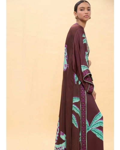 Lola Casademunt Palm tree kimono brown/green