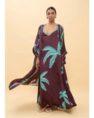 Lola Casademunt Palm tree kimono brown/green