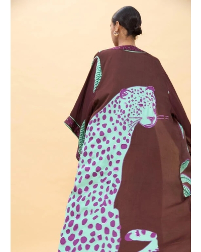 Lola Casademunt Palm tree kimono brown/green