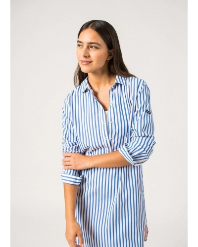 Saint James Benedicte II shirt dress meer/blan/basket