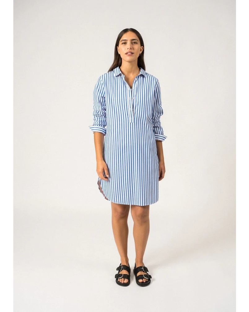 Saint James Benedicte II shirt dress meer/blan/basket