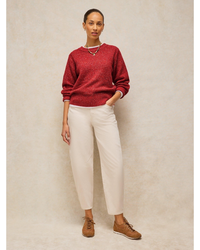 White Stuff Lucie crew neck jumper brt red