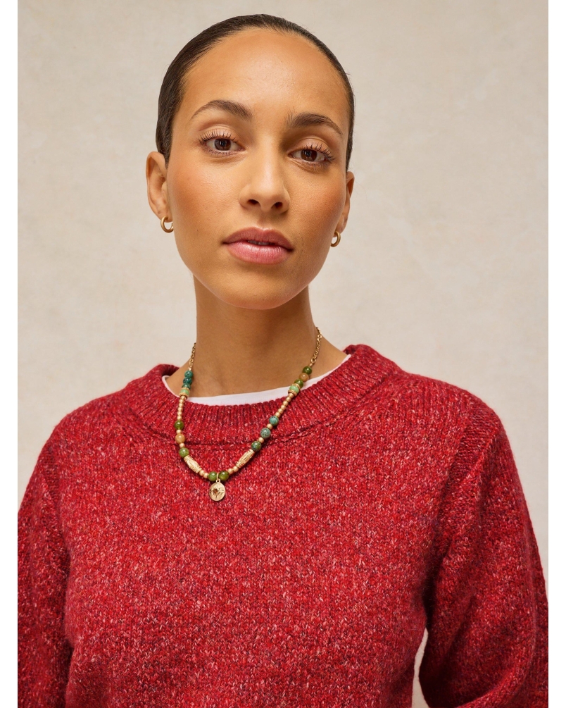 White Stuff Lucie crew neck jumper brt red