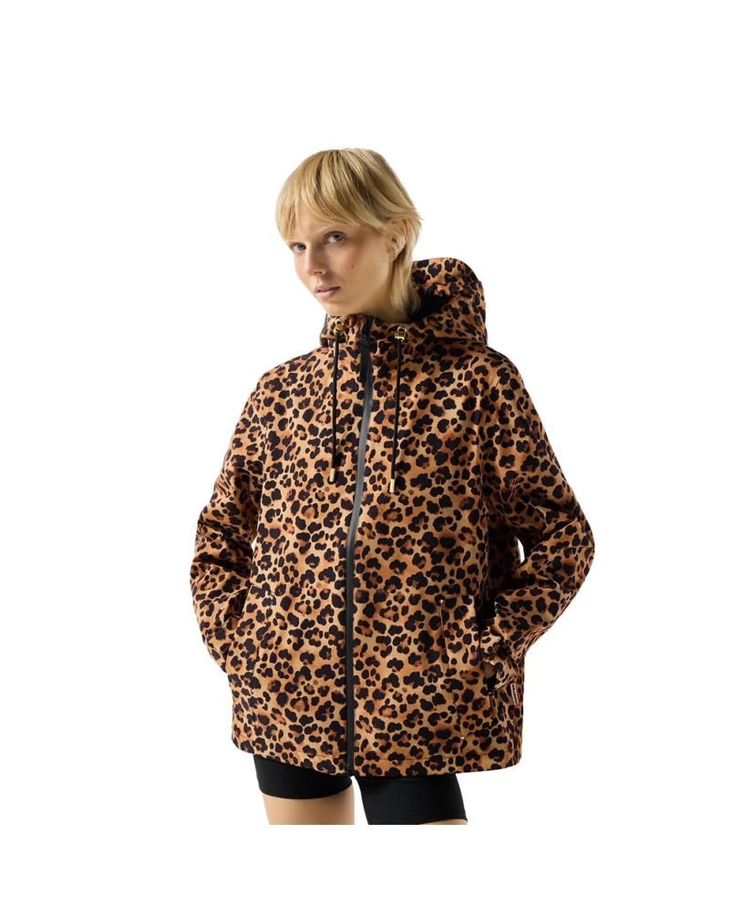 Hunter Women's originals lightweight printed waterproof jacket leopard print