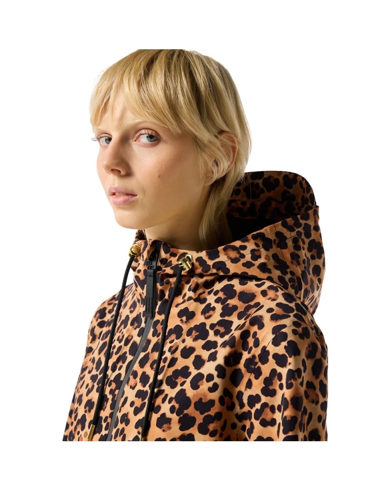 Hunter Women's originals lightweight printed waterproof jacket leopard print