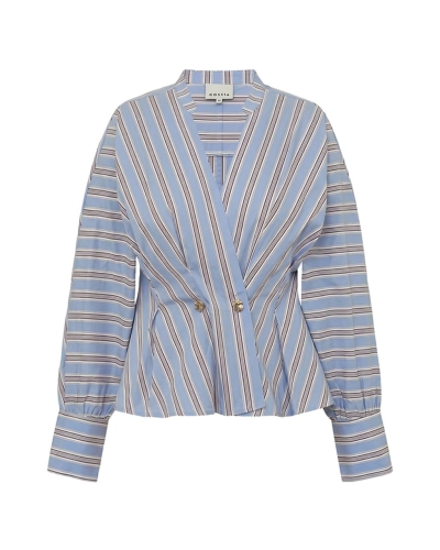Gossia Mie blouse blue/brown stripes