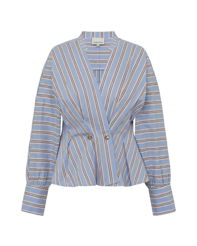 Gossia Mie blouse blue/brown stripes