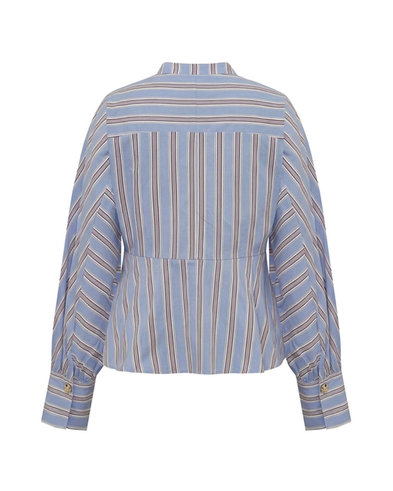 Gossia Mie blouse blue/brown stripes