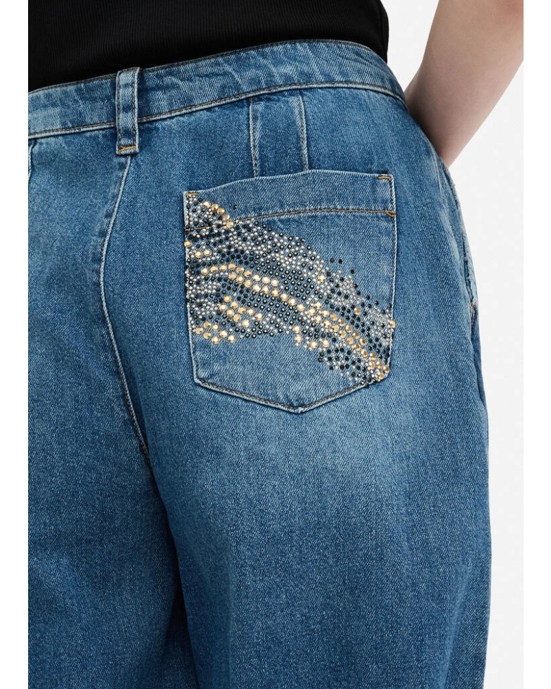 Liu Jo straight denim with shiny studs den.blu light s.wash