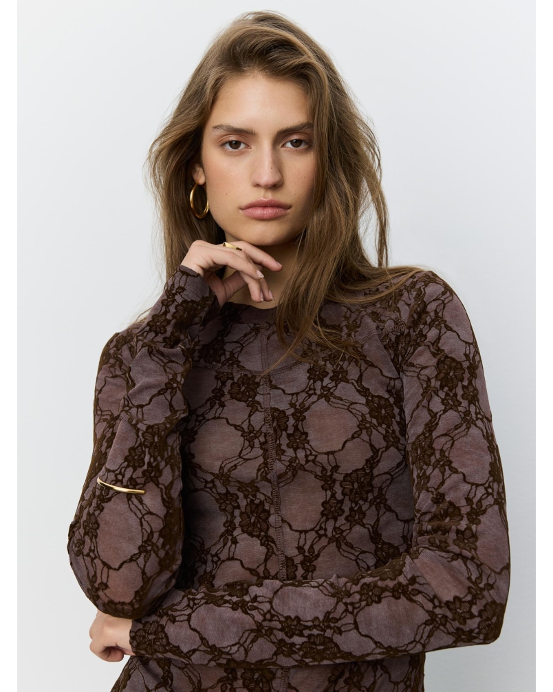 Sofie Schnoor Fae lace top dark plum
