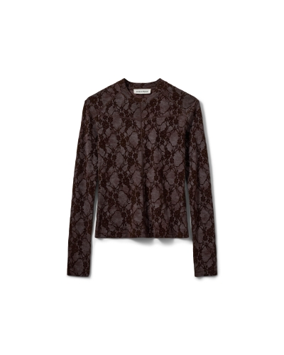 Sofie Schnoor Fae lace top dark plum