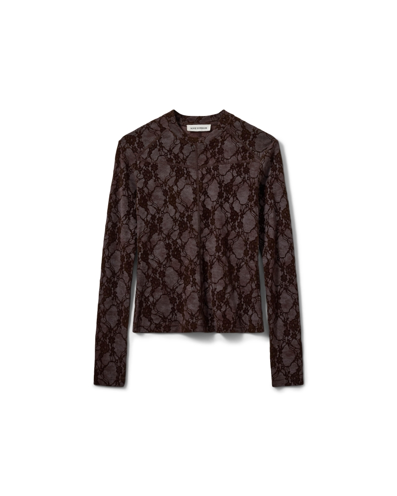 Sofie Schnoor Fae lace top dark plum