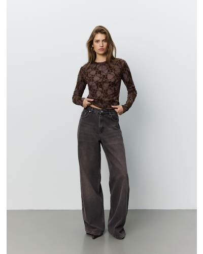 Sofie Schnoor Fae lace top dark plum