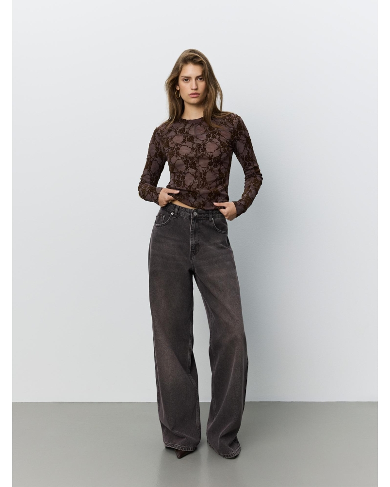 Sofie Schnoor Fae lace top dark plum