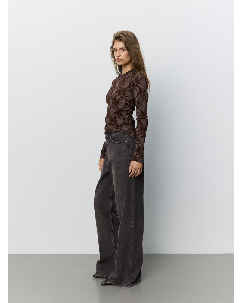 Sofie Schnoor Fae lace top dark plum