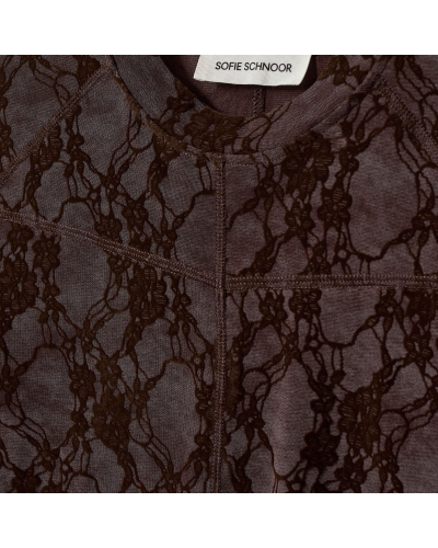 Sofie Schnoor Fae lace top dark plum