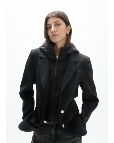 Lola Casademunt Technical blazer with quilted nylon vest black