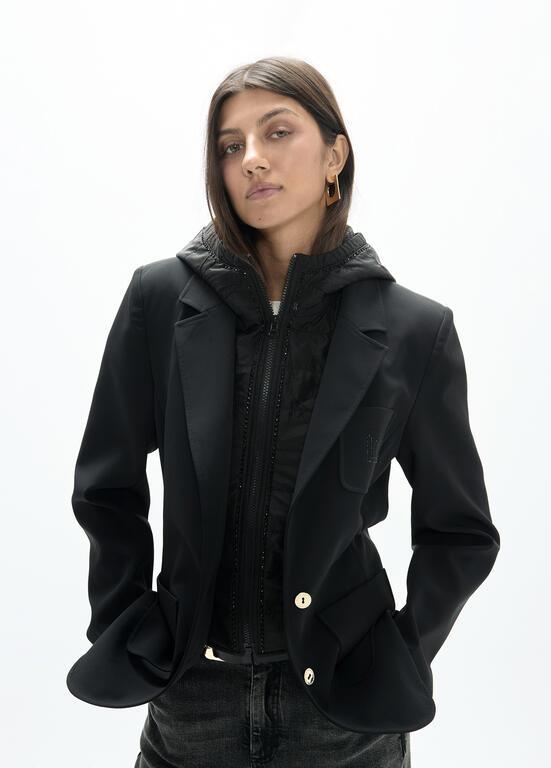 Lola Casademunt Technical blazer with quilted nylon vest black