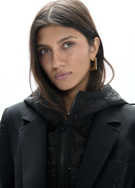Lola Casademunt Technical blazer with quilted nylon vest black