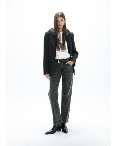 Lola Casademunt Technical blazer with quilted nylon vest black