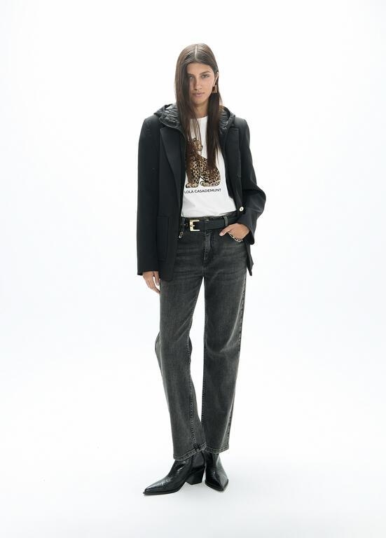 Lola Casademunt Technical blazer with quilted nylon vest black
