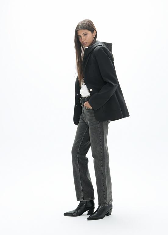 Lola Casademunt Technical blazer with quilted nylon vest black