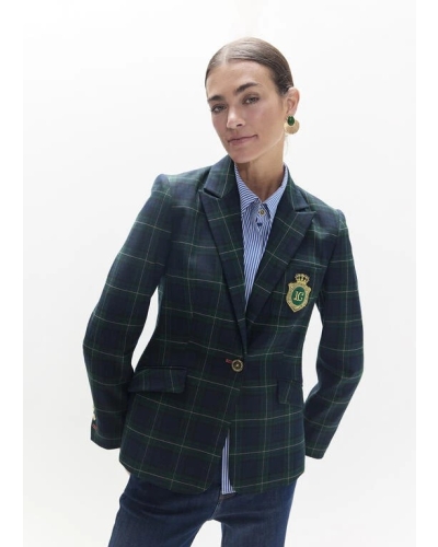 Lola Casademunt Checked blazer azul-verde