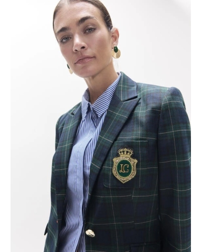 Lola Casademunt Checked blazer azul-verde