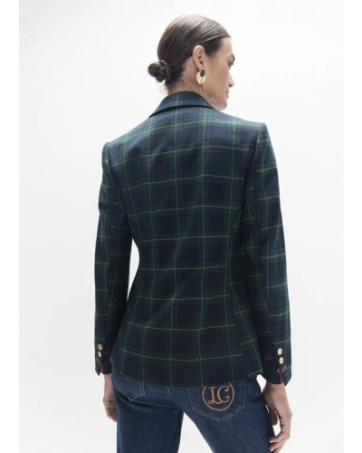 Lola Casademunt Checked blazer azul-verde