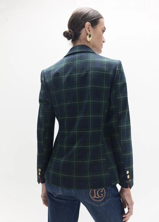 Lola Casademunt Checked blazer azul-verde