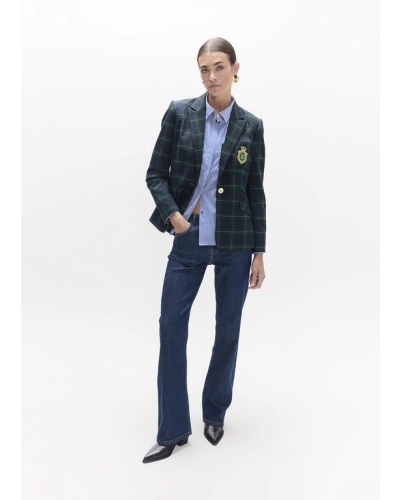 Lola Casademunt Checked blazer azul-verde
