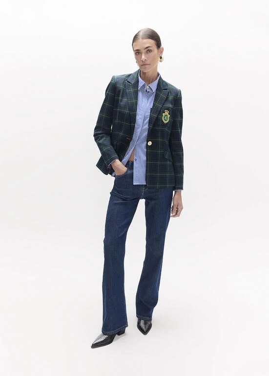 Lola Casademunt Checked blazer azul-verde